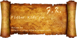 Fidler Klára névjegykártya